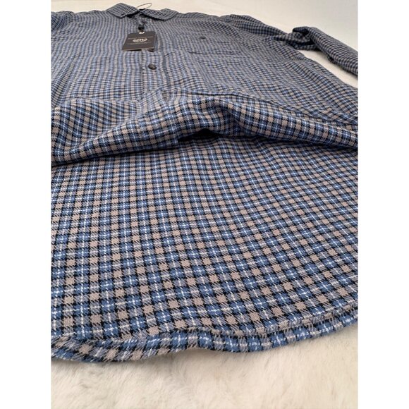 New Report Collection Men's Size M Blue Plaid Soft Touch Flannel Shirt - Picture 6 of 11